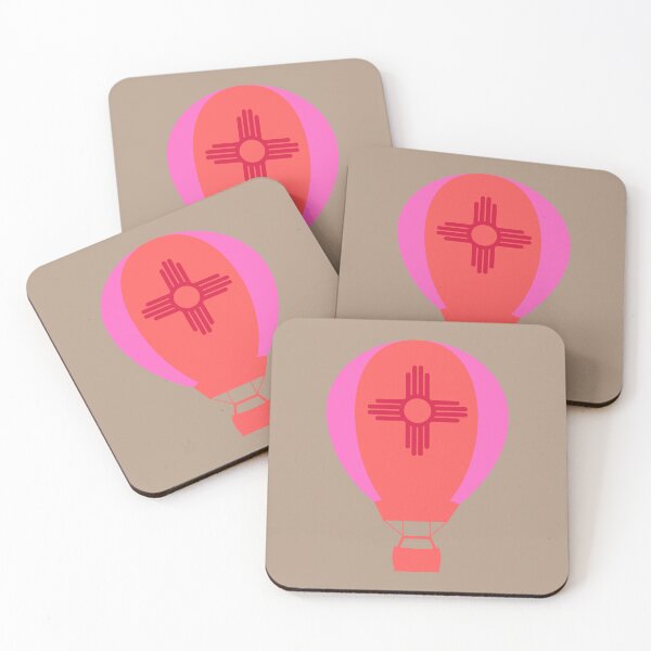 Item preview, New Mexico Flag Hot Air Balloon - Pink & Red designed and sold by LatterDaze.