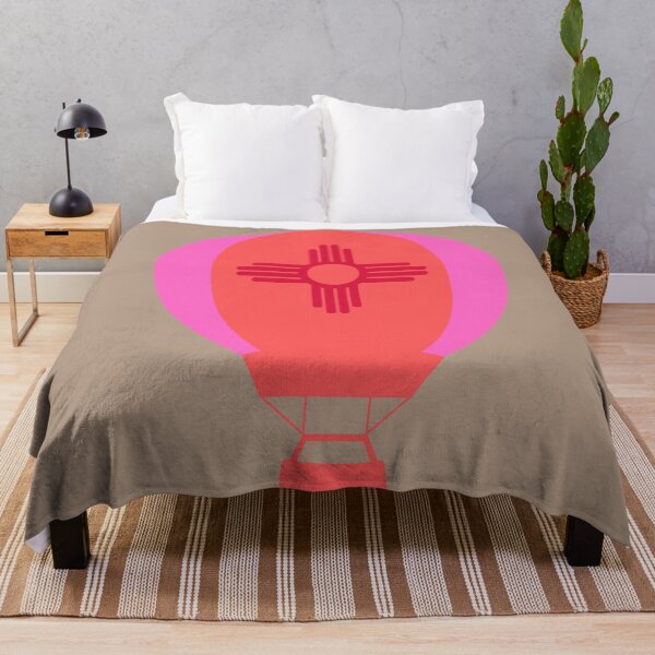 Item preview, New Mexico Flag Hot Air Balloon - Pink & Red designed and sold by LatterDaze.