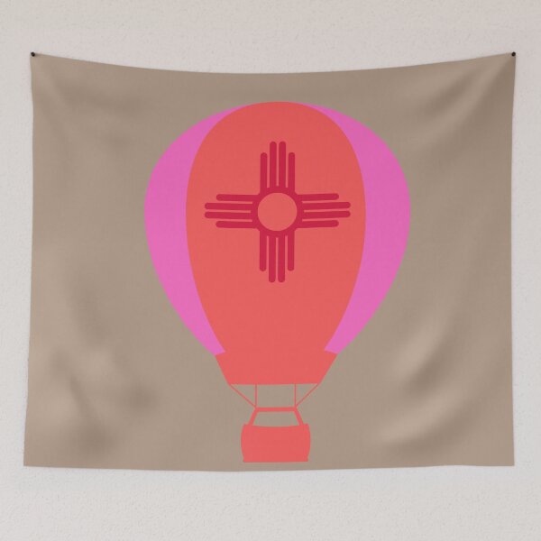 Item preview, New Mexico Flag Hot Air Balloon - Pink & Red designed and sold by LatterDaze.