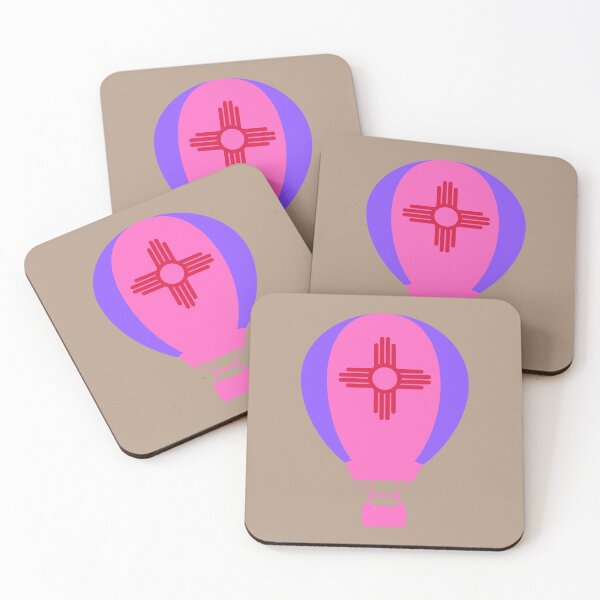 Item preview, New Mexico Flag Hot Air Balloon - Purple & Pink designed and sold by LatterDaze.