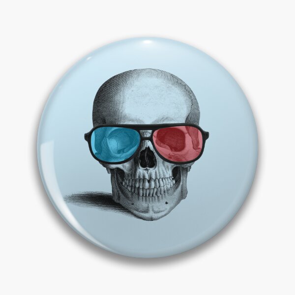 Item preview, Cool 3D glasses skull (blue) designed and sold by Madame Memento.
