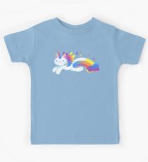Regenbogen-Einhorn-Miezekatze Kinder T-Shirt