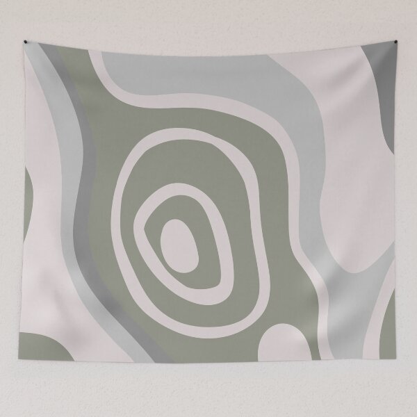 Item preview, Colorful Liquid Swirl Abstract Maximalist Pattern Retro Aesthetic Groovy Style Sage Green designed and sold by scorpiolane.