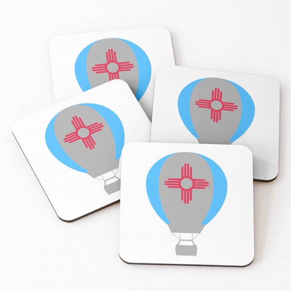 Item preview, New Mexico Flag Hot Air Balloon - Gray & Blue designed and sold by LatterDaze.