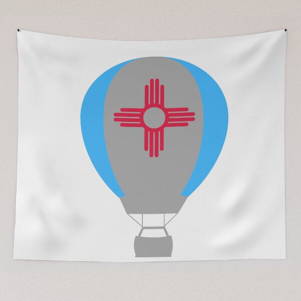 Item preview, New Mexico Flag Hot Air Balloon - Gray & Blue designed and sold by LatterDaze.