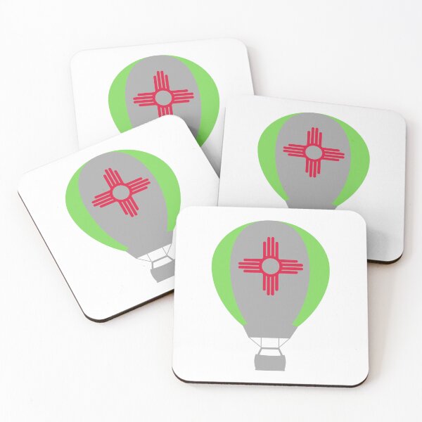 Item preview, New Mexico Flag Hot Air Balloon - Gray & Green designed and sold by LatterDaze.