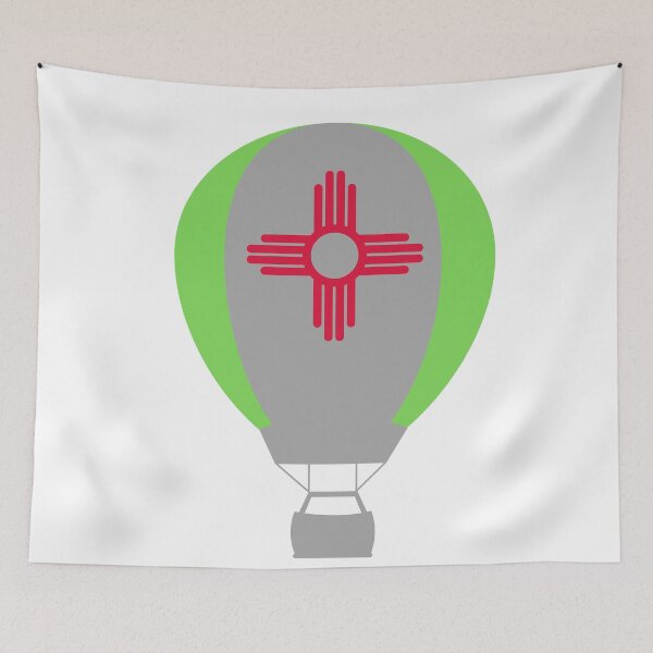 Item preview, New Mexico Flag Hot Air Balloon - Gray & Green designed and sold by LatterDaze.