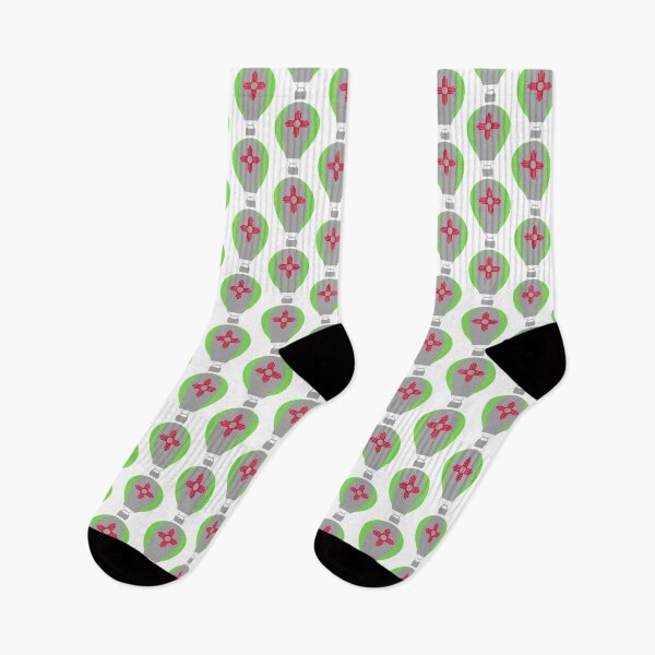 Item preview, New Mexico Flag Hot Air Balloon - Gray & Green designed and sold by LatterDaze.
