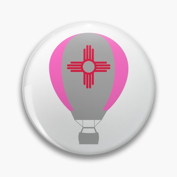 Item preview, New Mexico Flag Hot Air Balloon - Gray & Pink designed and sold by LatterDaze.