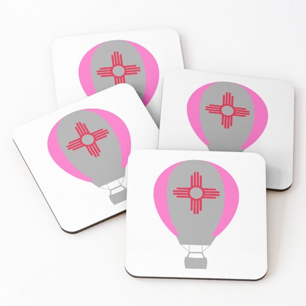 Item preview, New Mexico Flag Hot Air Balloon - Gray & Pink designed and sold by LatterDaze.