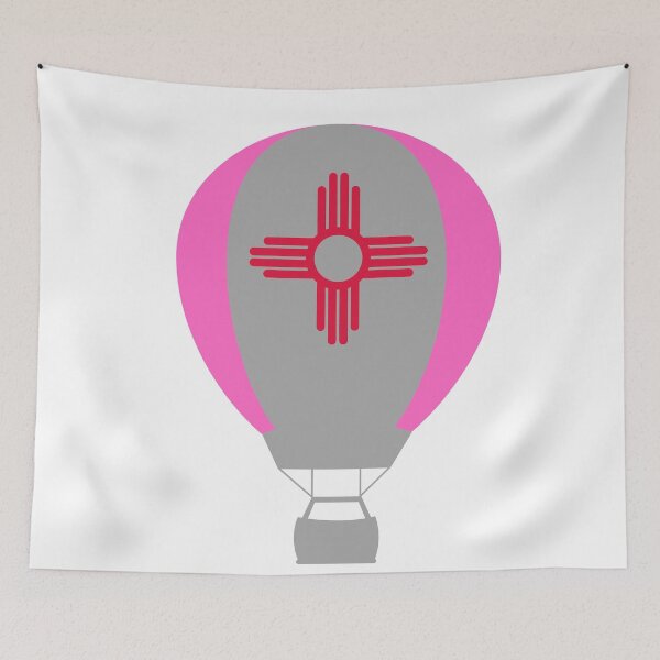 Item preview, New Mexico Flag Hot Air Balloon - Gray & Pink designed and sold by LatterDaze.