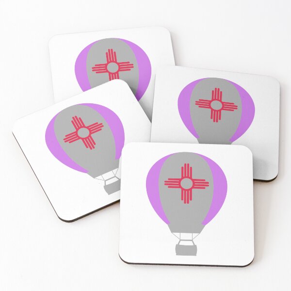 Item preview, New Mexico Flag Hot Air Balloon - Gray & Purple designed and sold by LatterDaze.
