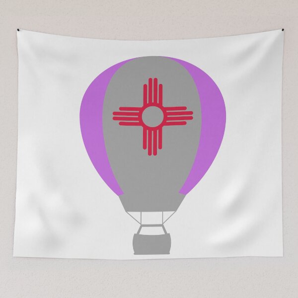 Item preview, New Mexico Flag Hot Air Balloon - Gray & Purple designed and sold by LatterDaze.