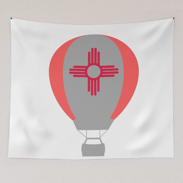 Item preview, New Mexico Flag Hot Air Balloon - Gray & Red designed and sold by LatterDaze.
