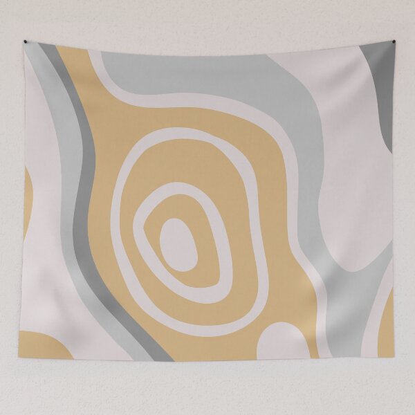 Item preview, Colorful Liquid Swirl Abstract Maximalist Pattern Retro Aesthetic Groovy Style Honey Yellow designed and sold by scorpiolane.