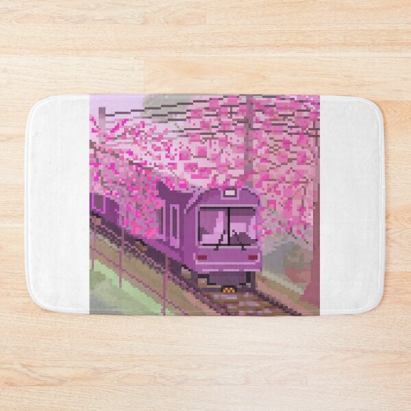Aperçu de l'œuvre Train de Sakura - Pixelart créée et vendue par SleepCatAtelier.