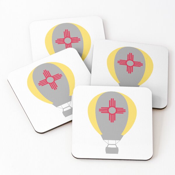 Item preview, New Mexico Flag Hot Air Balloon - Gray & Yellow designed and sold by LatterDaze.