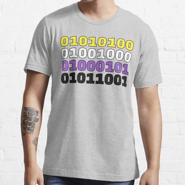 Non-Binary Binary Code (THEY) Essential T-Shirt