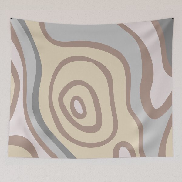Item preview, Colorful Liquid Swirl Abstract Maximalist Pattern Retro Aesthetic Groovy Style Brown & Muted Yellow designed and sold by scorpiolane.