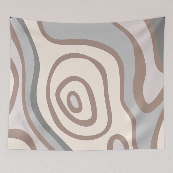 Item preview, Colorful Liquid Swirl Abstract Maximalist Pattern Retro Aesthetic Groovy Style Cream & Brown designed and sold by scorpiolane.