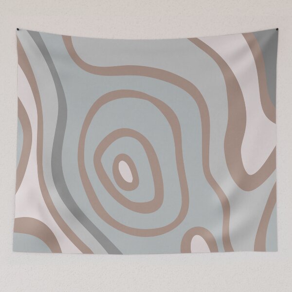Item preview, Colorful Liquid Swirl Abstract Maximalist Pattern Retro Aesthetic Groovy Style Deep Blue & Brown designed and sold by scorpiolane.