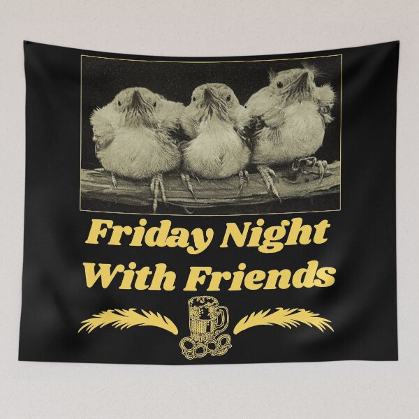 Item preview, Friday Night with Friends - Chicks T-shirt design (also applicable on phone cases, mugs, stickers and other accessories) designed and sold by Ridiculam Toga.
