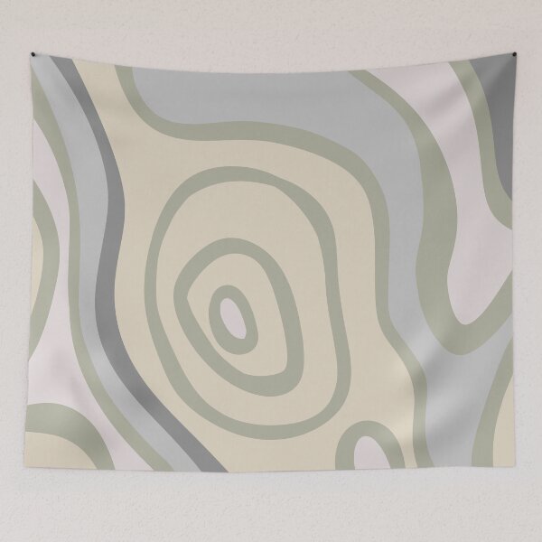 Item preview, Colorful Liquid Swirl Abstract Maximalist Pattern Retro Aesthetic Groovy Style Green & Muted Yellow designed and sold by scorpiolane.
