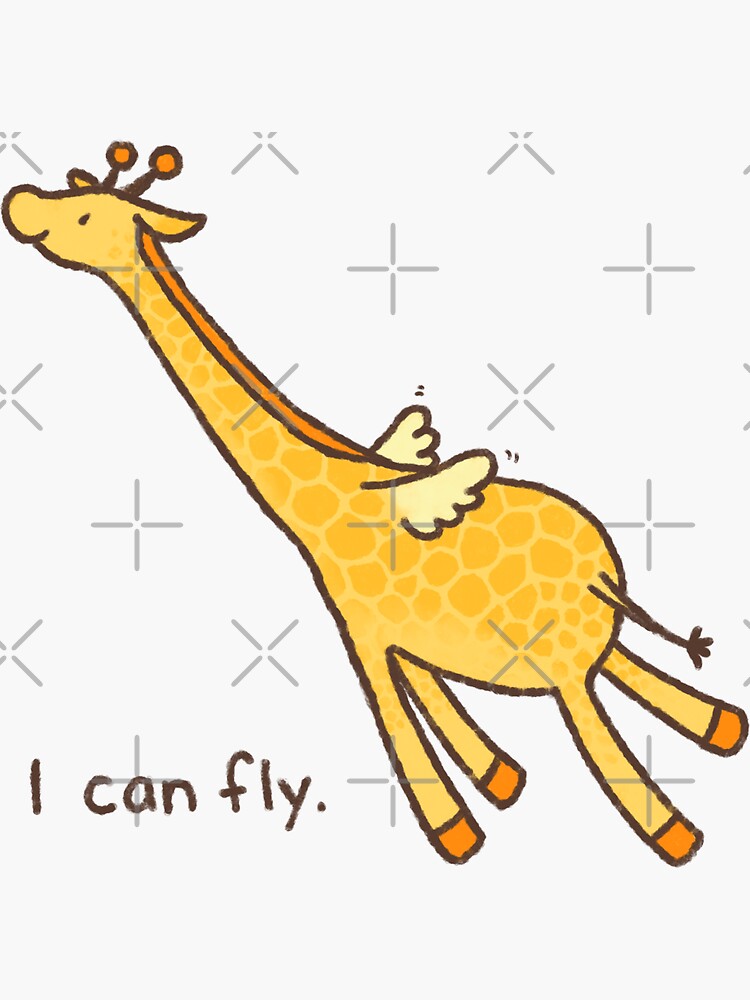 ""I can fly" giraffe " Sticker for Sale by codymangoco Redbubble