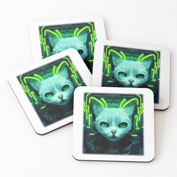 Item preview, Cyberpunk cat illustration, cyberpunk cat design, animal art. designed and sold by cliffordmayers.