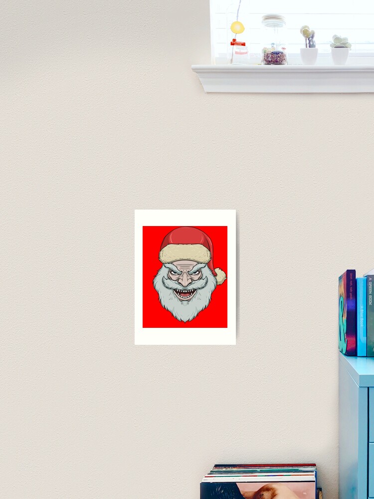 Thumbnail 2 von 3, Kunstdruck, Creepy Santa Smile Scary Christmas Santa Evil Smiling Santa Gear designt und verkauft von DynamicDesign.