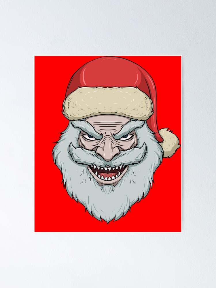 Thumbnail 1 von 3, Poster, Creepy Santa Smile Scary Christmas Santa Evil Smiling Santa Gear designt und verkauft von DynamicDesign.