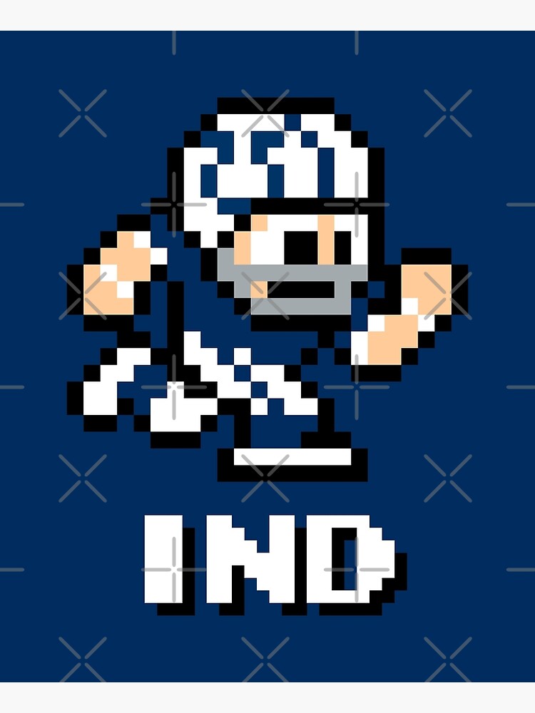 Indianapolis Colts 8 bit Tecmo Bowl Logo Vinyl Decal Sticker 10