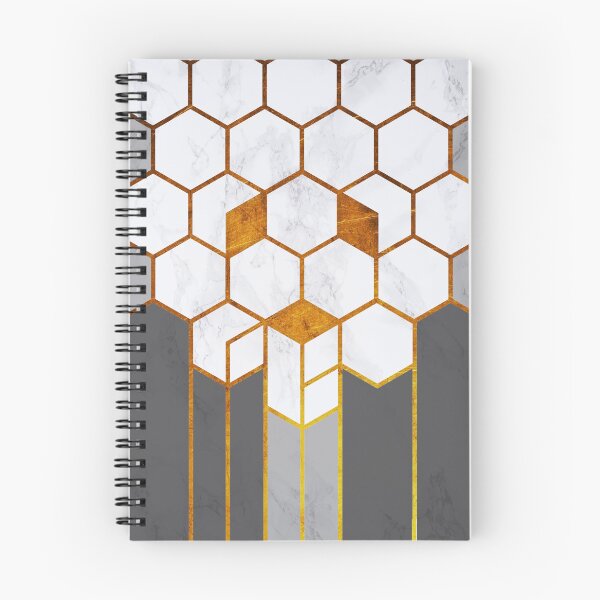 Item preview, Hexagon Honey Comb Pattern with marble and Gold designed and sold by Wysoh.