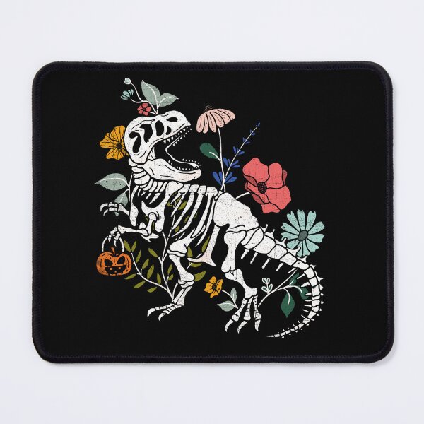 Item preview, Halloween t-rex dinosaur skeleton bones floral tropical fossil designed and sold by OODHA.