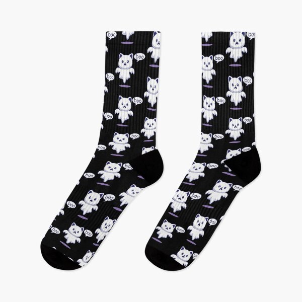 Aperçu de l'œuvre boo halloween ghost cat tshirt sticker créée et vendue par teeshot.