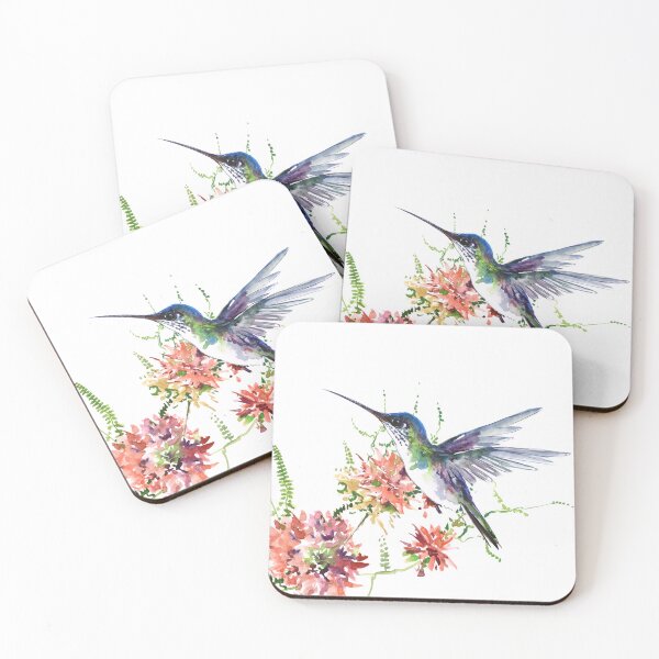 Item preview, Hummingbird and Flowers designed and sold by surenart.