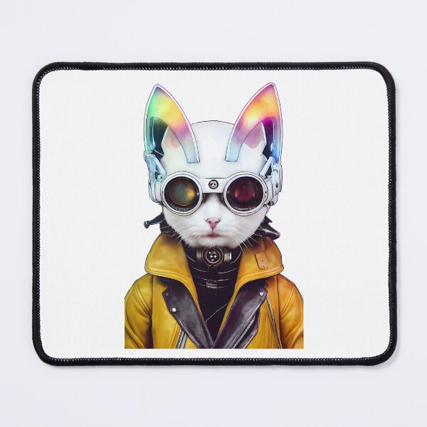 Artikelvorschau, Cyberpunk-Katzenillustration, Cyberpunk-Katzendesign, Tierkunst. entworfen und verkauft von cliffordmayers.