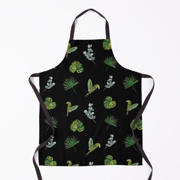 Item preview, Palm leaves green seamless pattern black version designed and sold by Yana Mustafina | Boho Soulful Designs.