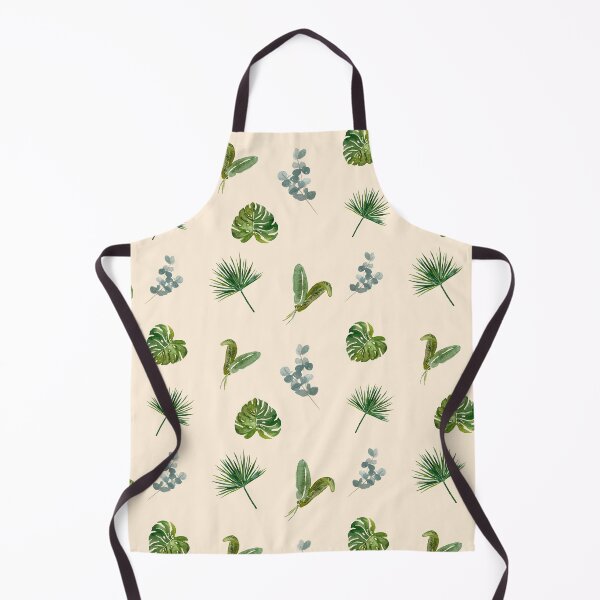 Item preview, Palm leaves green seamless pattern beige version designed and sold by Yana Mustafina | Boho Soulful Designs.