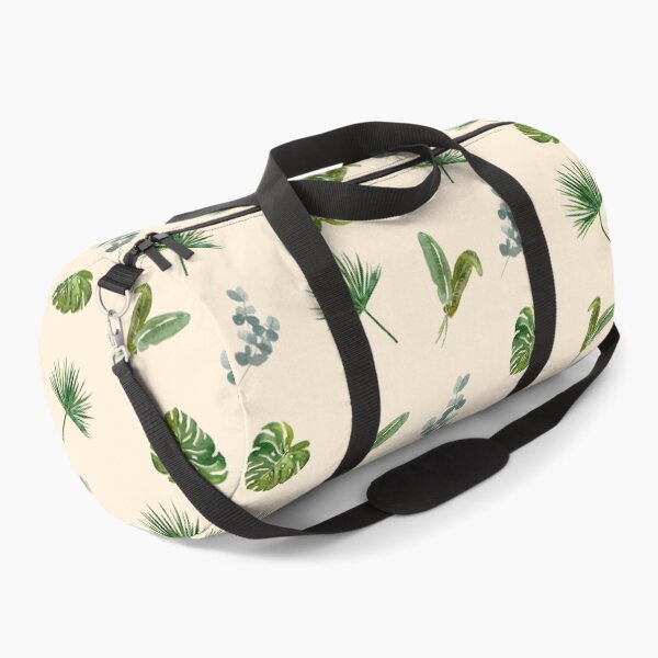 Item preview, Palm leaves green seamless pattern beige version designed and sold by Yana Mustafina | Boho Soulful Designs.