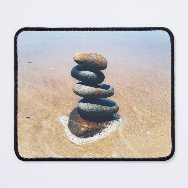 Item preview, Zen Cairn Tower Beach Pebbles Balancing Stones on Beach Sand 1 of 12 designed and sold by Beachy.