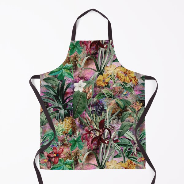 Item preview, Trendy tropical foliage exotic floral pattern, leaves and flowers tropical pattern, botanical illustration, multicoloured pink floral illustration designed and sold by ZeinabTaha.