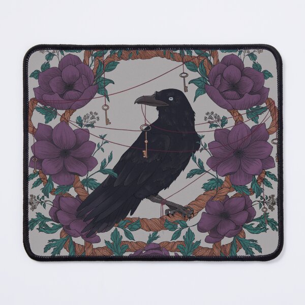 Item preview, The Keeper - Raven and Skeleton Key Illustration designed and sold by Cat Herold.