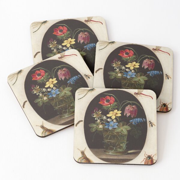 Item preview, Still life with flowers surrounded by insects designed and sold by skpersephone.