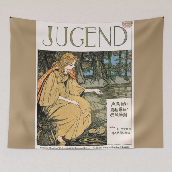 Item preview, Jugend Armseelchen Woman in Forest by Pond  designed and sold by artemisxluna89.