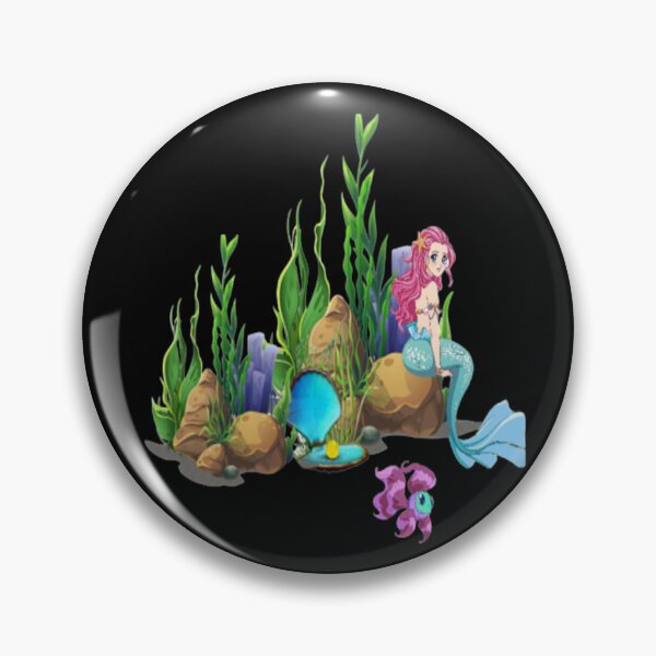 Item preview, Mermaid resting next to a pearl in the company of a fish designed and sold by small-drawing.