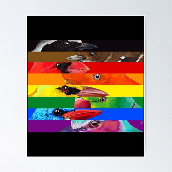 Item preview, LGBTQIA Pride Birds - Black and Brown  designed and sold by shiyuedexterr.