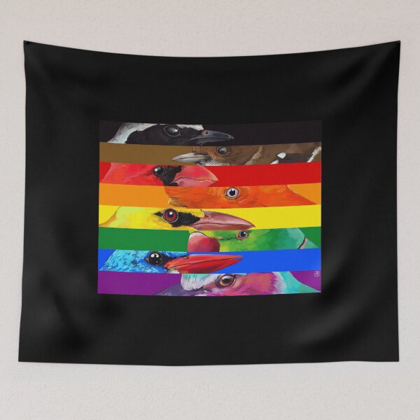 Item preview, LGBTQIA Pride Birds - Black and Brown  designed and sold by shiyuedexterr.