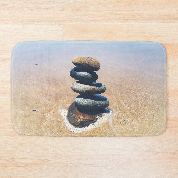 Item preview, Zen Cairn Tower Beach Pebbles Balancing Stones on Beach Sand 1 of 12 designed and sold by Beachy.