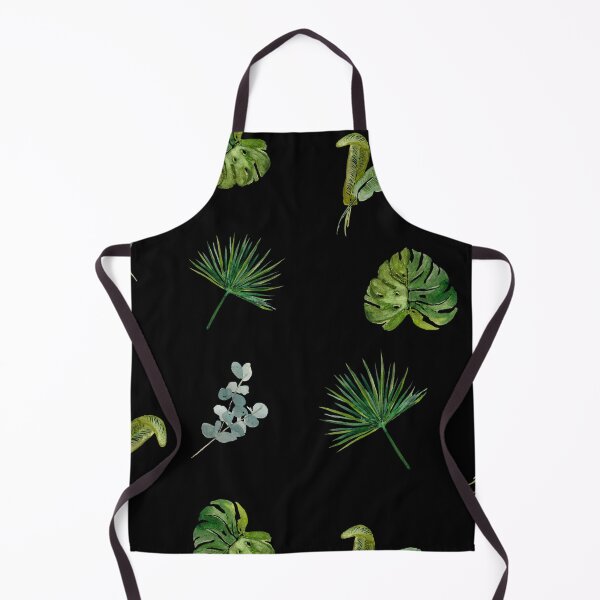 Item preview, Palm leaves green seamless pattern black version designed and sold by Yana Mustafina | Boho Soulful Designs.